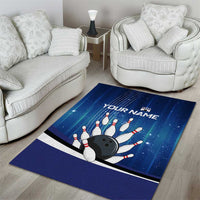 Custom Galaxy Bowling Area Rug with Striking Pins and Ball Design - Wonder Print Shop