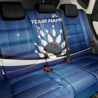 Custom Galaxy Bowling Back Car Seat Cover with Striking Pins and Ball Design - Wonder Print Shop