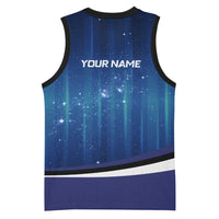 Custom Galaxy Bowling Basketball Jersey with Striking Pins and Ball Design - Wonder Print Shop