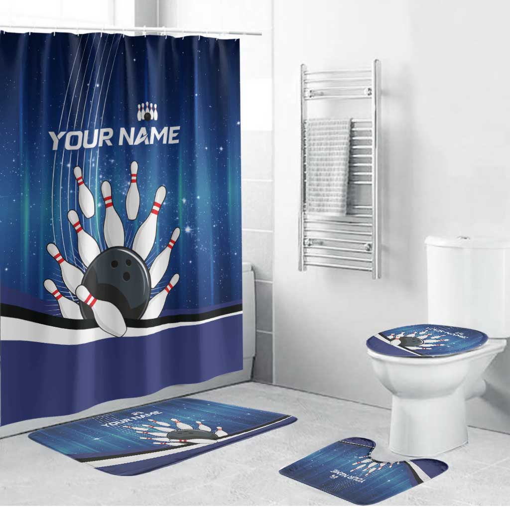 Custom Galaxy Bowling Bathroom Set with Striking Pins and Ball Design - Wonder Print Shop