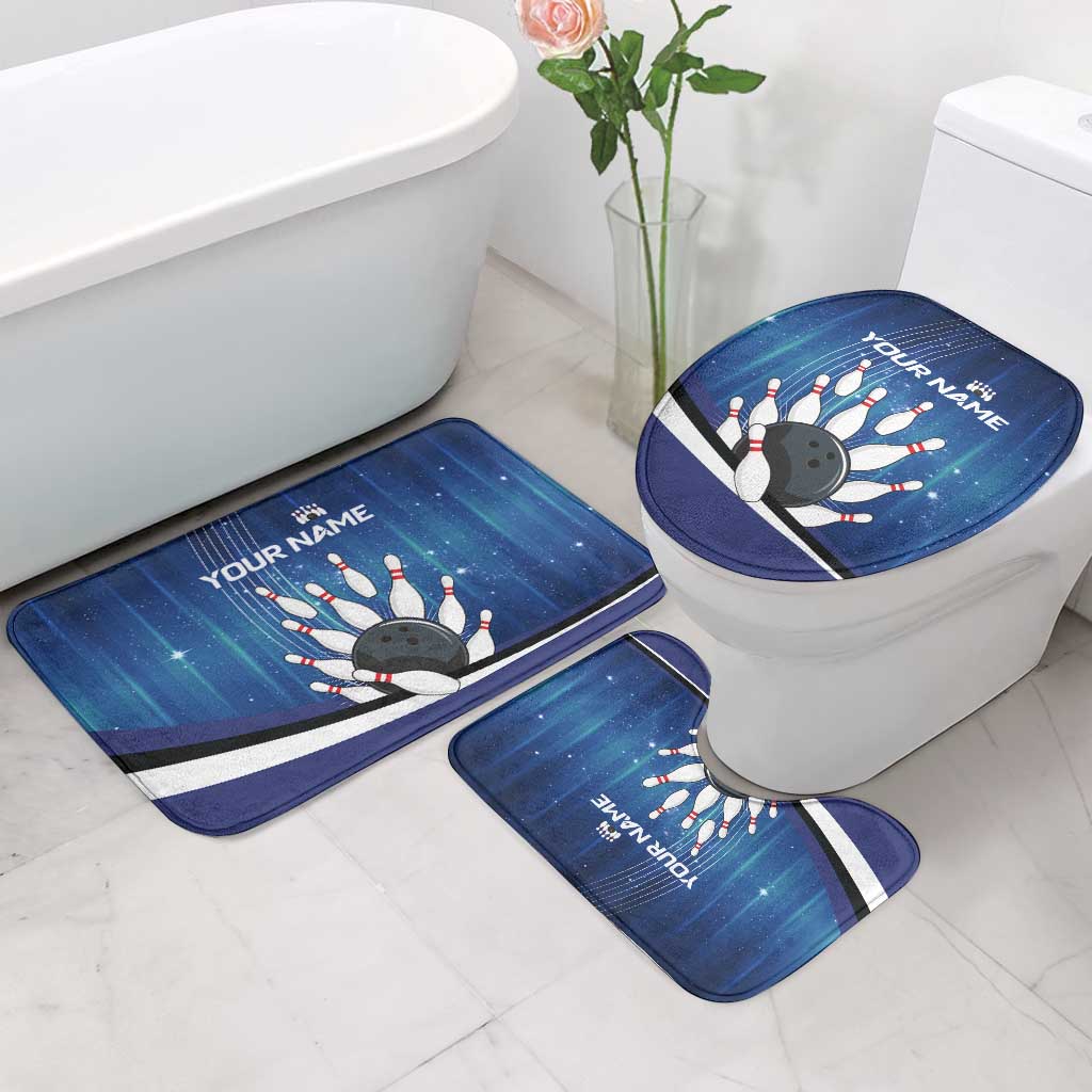 Custom Galaxy Bowling Bathroom Set with Striking Pins and Ball Design - Wonder Print Shop