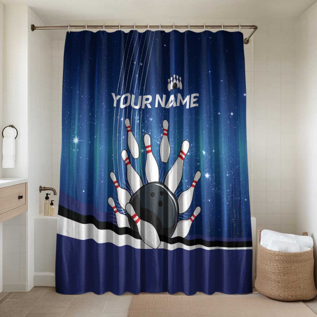 Custom Galaxy Bowling Bathroom Set with Striking Pins and Ball Design - Wonder Print Shop