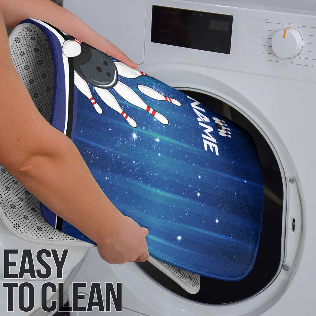 Custom Galaxy Bowling Bathroom Set with Striking Pins and Ball Design - Wonder Print Shop