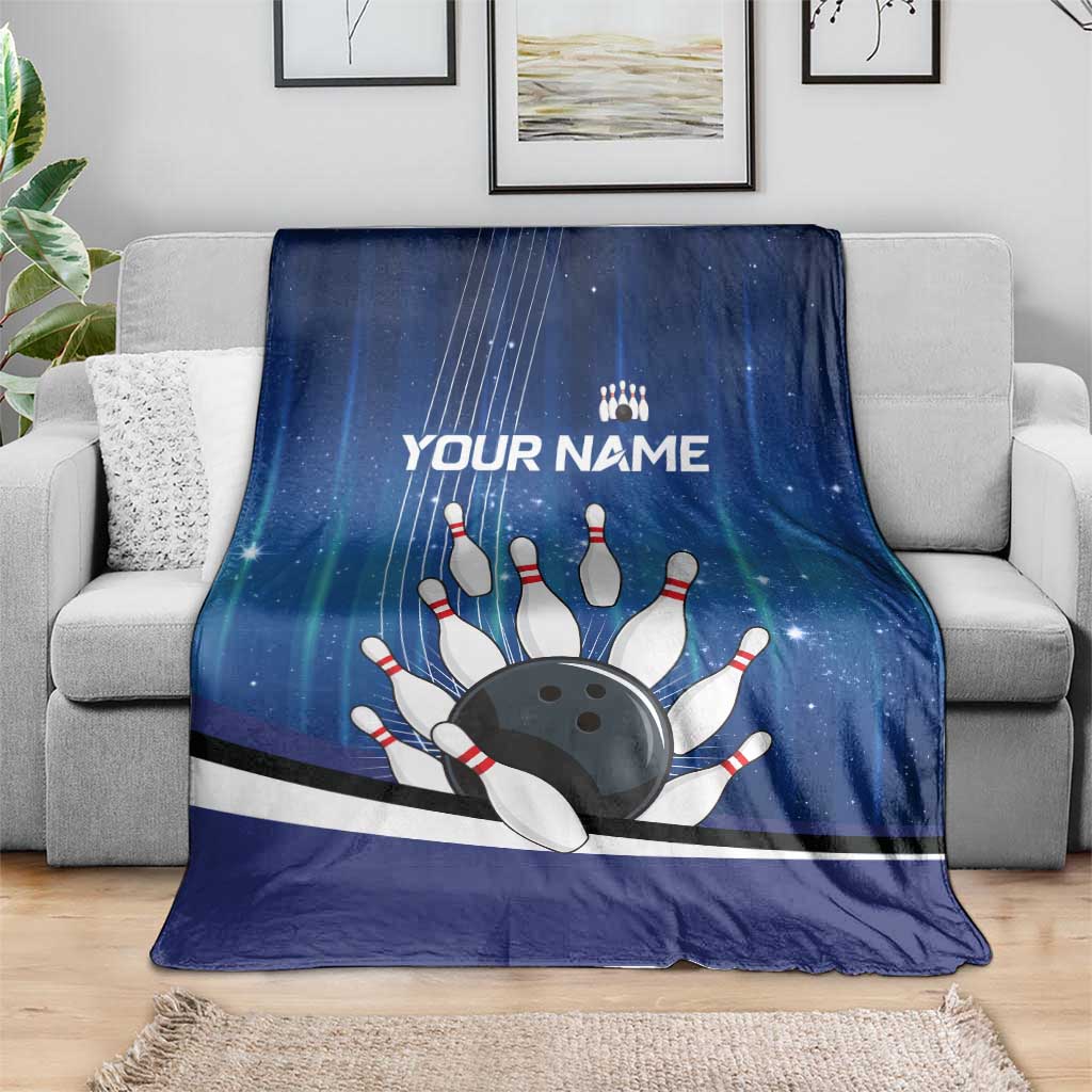 Custom Galaxy Bowling Blanket with Striking Pins and Ball Design - Wonder Print Shop