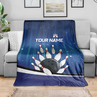 Custom Galaxy Bowling Blanket with Striking Pins and Ball Design - Wonder Print Shop