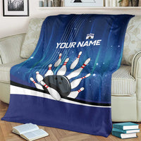 Custom Galaxy Bowling Blanket with Striking Pins and Ball Design - Wonder Print Shop