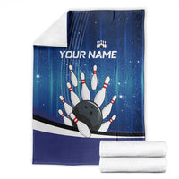Custom Galaxy Bowling Blanket with Striking Pins and Ball Design - Wonder Print Shop