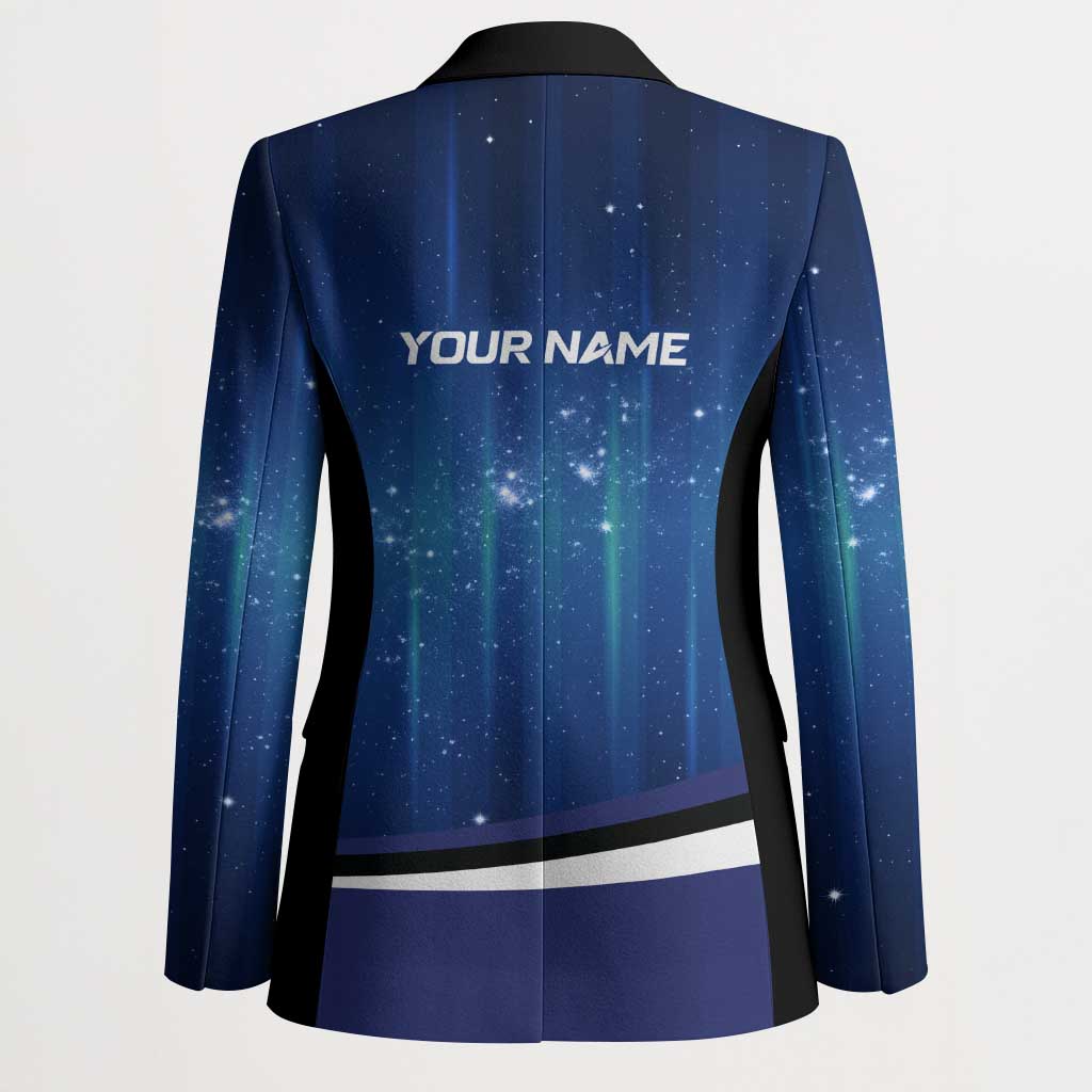 Custom Galaxy Bowling Blazer with Striking Pins and Ball Design - Wonder Print Shop