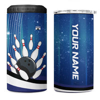 Custom Galaxy Bowling 4 in 1 Can Cooler Tumbler with Striking Pins and Ball Design - Wonder Print Shop