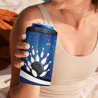 Custom Galaxy Bowling 4 in 1 Can Cooler Tumbler with Striking Pins and Ball Design - Wonder Print Shop