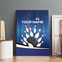 Custom Galaxy Bowling Canvas Wall Art with Striking Pins and Ball Design - Wonder Print Shop