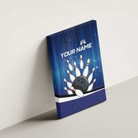 Custom Galaxy Bowling Canvas Wall Art with Striking Pins and Ball Design - Wonder Print Shop