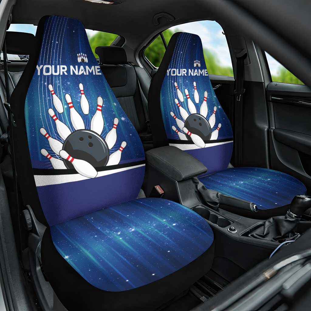 Custom Galaxy Bowling Car Seat Cover with Striking Pins and Ball Design - Wonder Print Shop