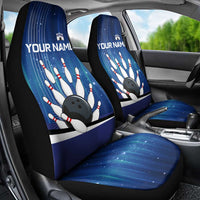 Custom Galaxy Bowling Car Seat Cover with Striking Pins and Ball Design - Wonder Print Shop