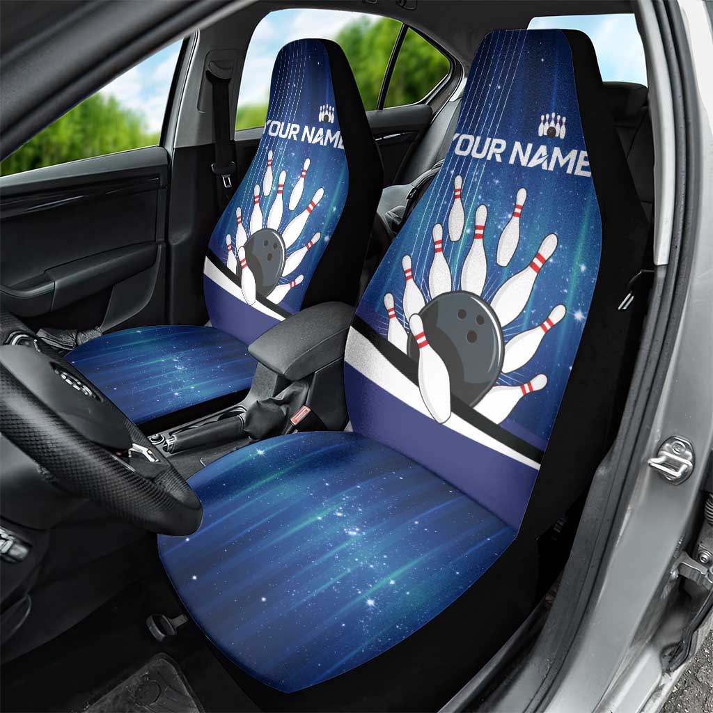 Custom Galaxy Bowling Car Seat Cover with Striking Pins and Ball Design - Wonder Print Shop