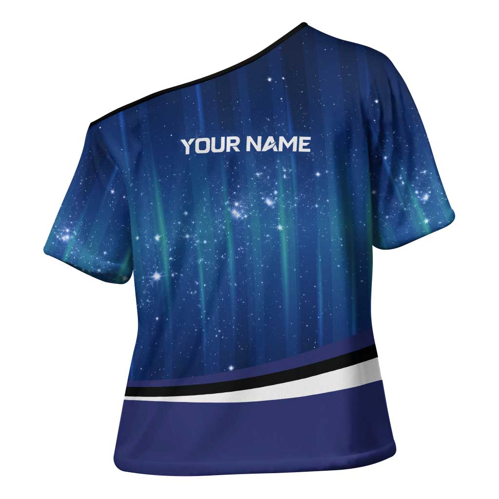 Custom Galaxy Bowling Cross Shoulder Shirt with Striking Pins and Ball Design - Wonder Print Shop
