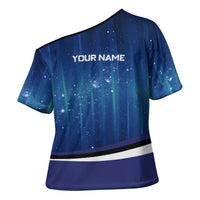 Custom Galaxy Bowling Cross Shoulder Shirt with Striking Pins and Ball Design - Wonder Print Shop
