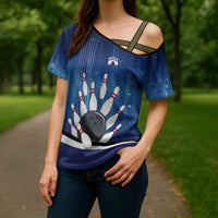 Custom Galaxy Bowling Cross Shoulder Shirt with Striking Pins and Ball Design - Wonder Print Shop