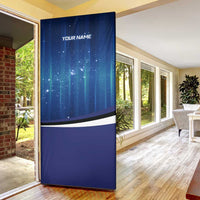 Custom Galaxy Bowling Door Cover with Striking Pins and Ball Design - Wonder Print Shop