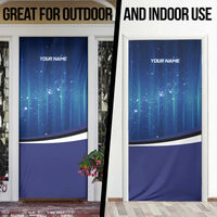Custom Galaxy Bowling Door Cover with Striking Pins and Ball Design - Wonder Print Shop