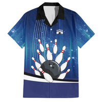 Custom Galaxy Bowling Family Matching Long Sleeve Bodycon Dress and Hawaiian Shirt with Striking Pins and Ball Design - Wonder Print Shop