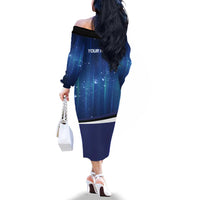 Custom Galaxy Bowling Family Matching Off The Shoulder Long Sleeve Dress and Hawaiian Shirt with Striking Pins and Ball Design - Wonder Print Shop