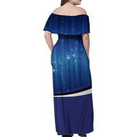 Custom Galaxy Bowling Family Matching Off Shoulder Maxi Dress and Hawaiian Shirt with Striking Pins and Ball Design - Wonder Print Shop