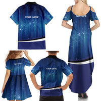 Custom Galaxy Bowling Family Matching Summer Maxi Dress and Hawaiian Shirt with Striking Pins and Ball Design - Wonder Print Shop