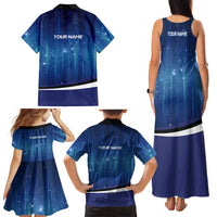 Custom Galaxy Bowling Family Matching Tank Maxi Dress and Hawaiian Shirt with Striking Pins and Ball Design - Wonder Print Shop