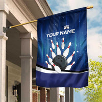 Custom Galaxy Bowling Garden Flag with Striking Pins and Ball Design - Wonder Print Shop
