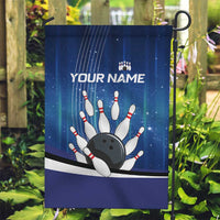 Custom Galaxy Bowling Garden Flag with Striking Pins and Ball Design - Wonder Print Shop