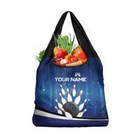 Custom Galaxy Bowling Grocery Bag with Striking Pins and Ball Design - Wonder Print Shop