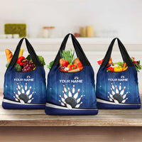 Custom Galaxy Bowling Grocery Bag with Striking Pins and Ball Design - Wonder Print Shop