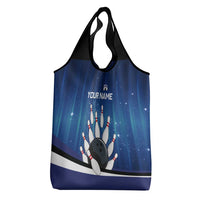 Custom Galaxy Bowling Grocery Bag with Striking Pins and Ball Design - Wonder Print Shop