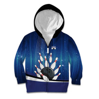 Custom Galaxy Bowling Kid Hoodie with Striking Pins and Ball Design - Wonder Print Shop