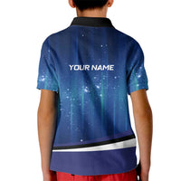 Custom Galaxy Bowling Kid Polo Shirt with Striking Pins and Ball Design - Wonder Print Shop