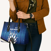 Custom Galaxy Bowling Leather Bag with Striking Pins and Ball Design - Wonder Print Shop