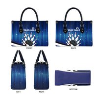 Custom Galaxy Bowling Leather Bag with Striking Pins and Ball Design - Wonder Print Shop