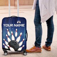 Custom Galaxy Bowling Luggage Cover with Striking Pins and Ball Design - Wonder Print Shop