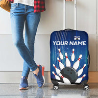 Custom Galaxy Bowling Luggage Cover with Striking Pins and Ball Design - Wonder Print Shop