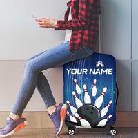 Custom Galaxy Bowling Luggage Cover with Striking Pins and Ball Design - Wonder Print Shop