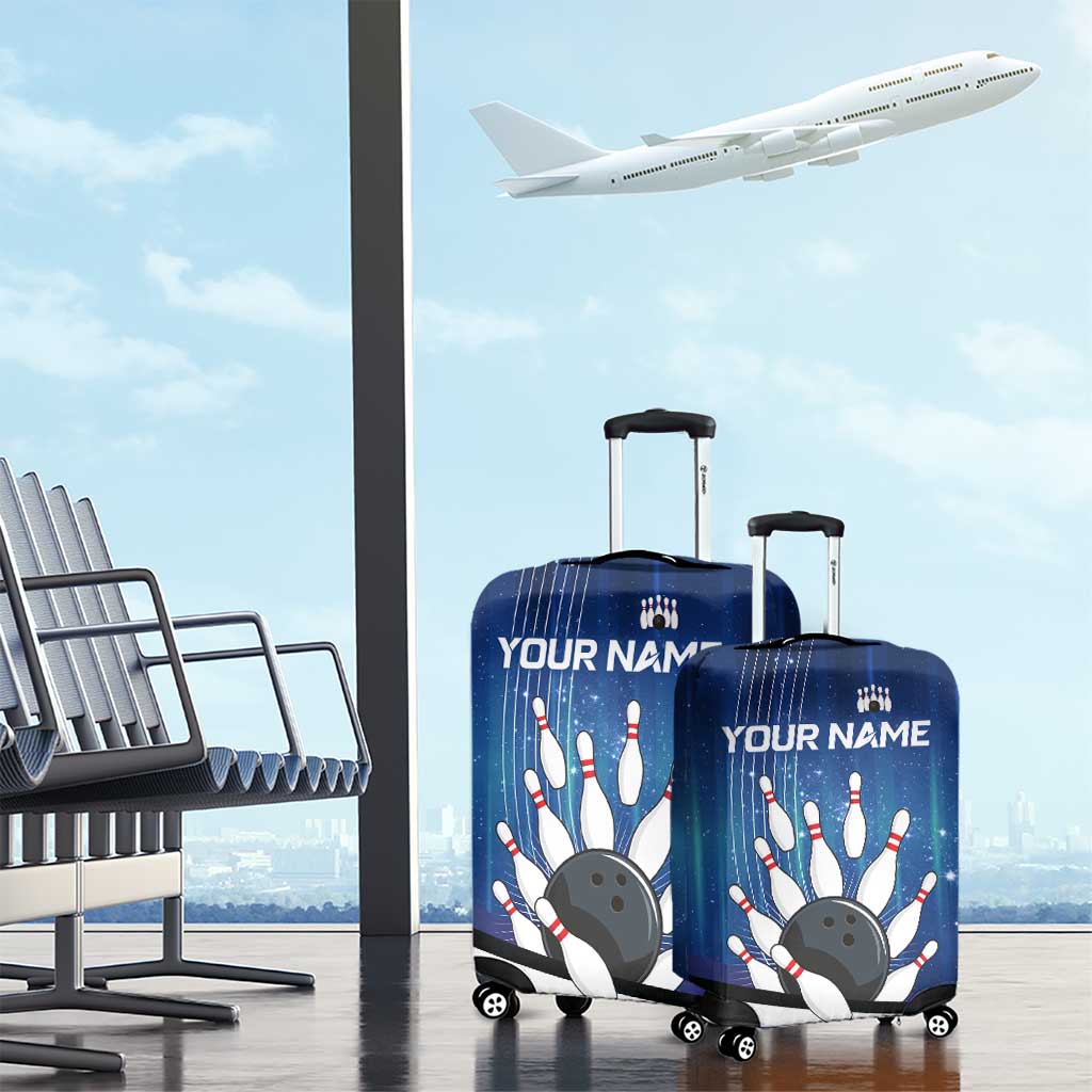 Custom Galaxy Bowling Luggage Cover with Striking Pins and Ball Design - Wonder Print Shop
