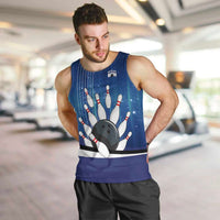 Custom Galaxy Bowling Men Tank Top with Striking Pins and Ball Design - Wonder Print Shop