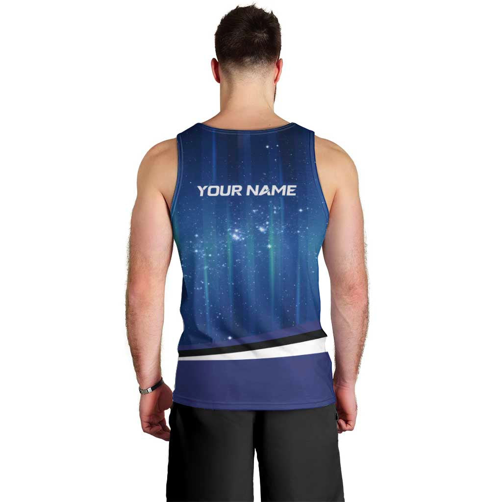 Custom Galaxy Bowling Men Tank Top with Striking Pins and Ball Design - Wonder Print Shop