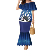 Custom Galaxy Bowling Mermaid Dress with Striking Pins and Ball Design - Wonder Print Shop