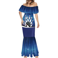 Custom Galaxy Bowling Mermaid Dress with Striking Pins and Ball Design - Wonder Print Shop