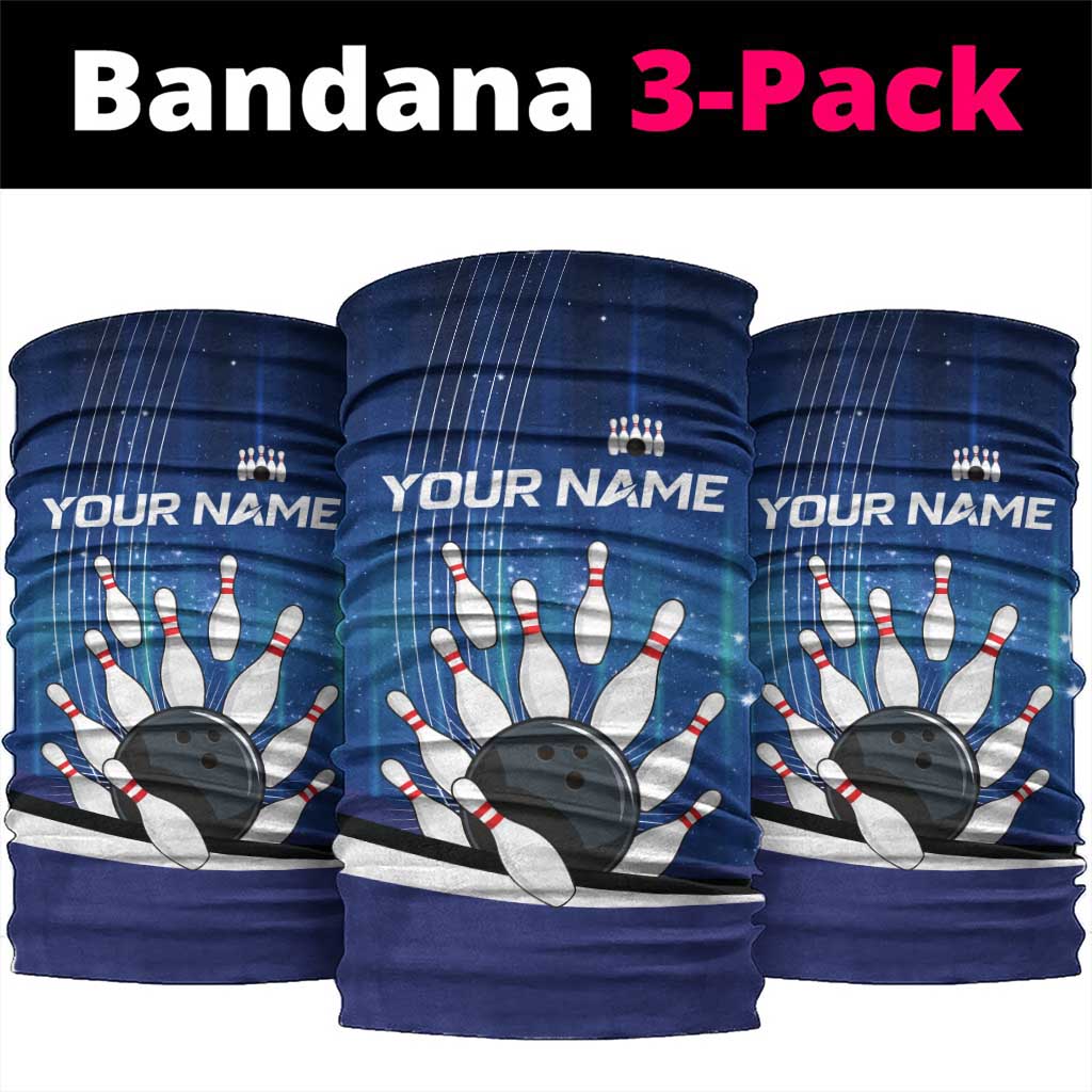Custom Galaxy Bowling Neck Gaiter with Striking Pins and Ball Design - Wonder Print Shop