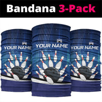 Custom Galaxy Bowling Neck Gaiter with Striking Pins and Ball Design - Wonder Print Shop