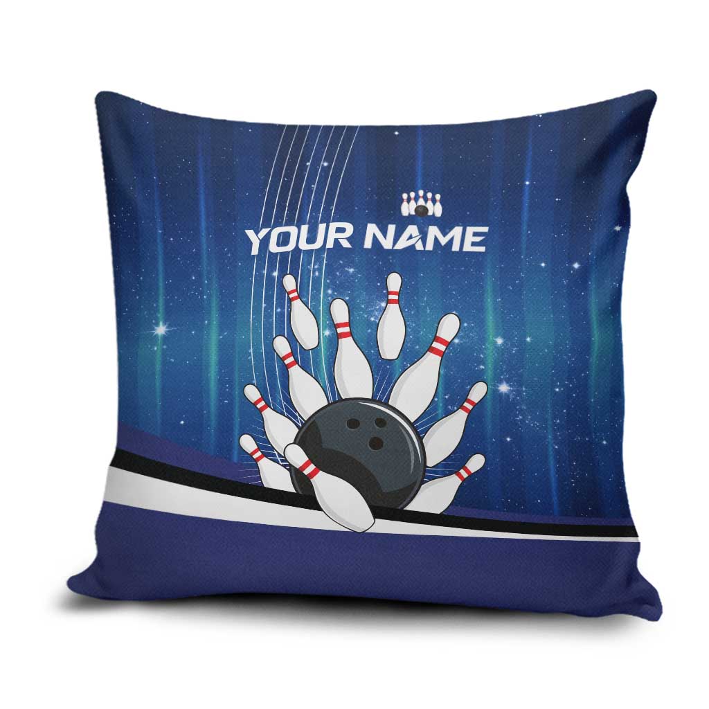Custom Galaxy Bowling Pillow Cover with Striking Pins and Ball Design - Wonder Print Shop