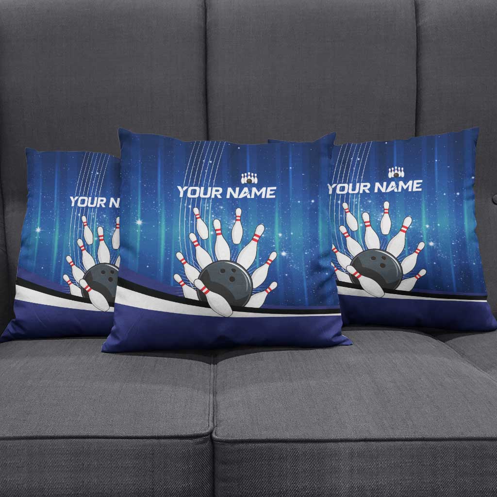 Custom Galaxy Bowling Pillow Cover with Striking Pins and Ball Design - Wonder Print Shop